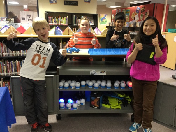 Students showcase their Sphero Mobile MakerSpace cart.